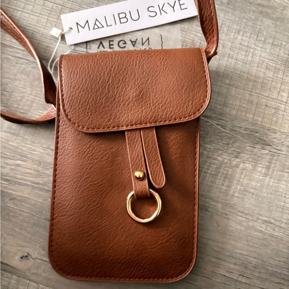 NEW MALIBU SKYE brown crossbody bag purse 7x5 shoulder bag